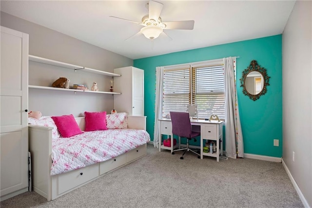 5901 W 158th St, Overland Park, KS 66223 - carpeted bedroom featuring ceiling fan and baseboards