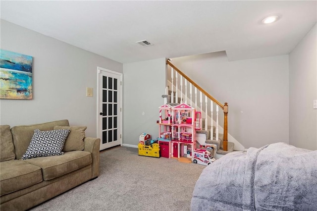 5901 W 158th St, Overland Park, KS 66223 - living room with carpet flooring and stairs