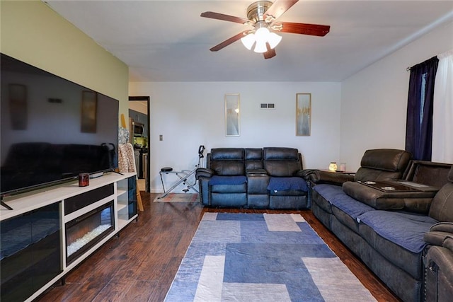 822 S Noland Rd, Independence, MO 64050 - living area featuring ceiling fan and wood finished floors