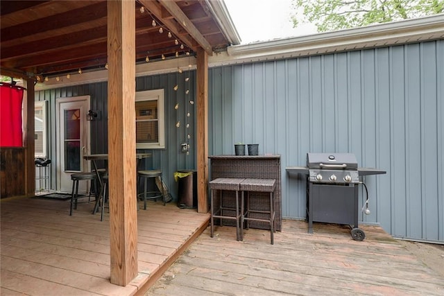 822 S Noland Rd, Independence, MO 64050 - wooden terrace featuring area for grilling
