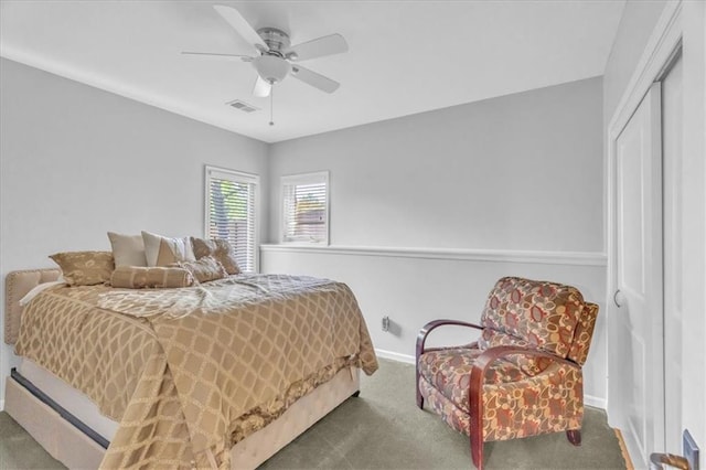8506 W 155th Pl, Overland Park, KS 66223 - bedroom with carpet floors, a closet, baseboards, and ceiling fan
