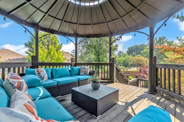 8506 W 155th Pl, Overland Park, KS 66223 - deck with an outdoor living space and a gazebo