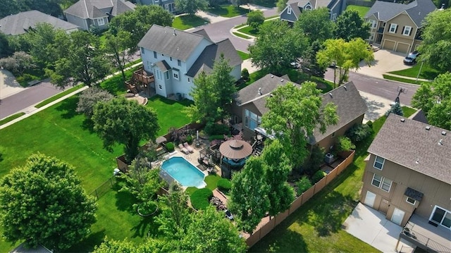 8506 W 155th Pl, Overland Park, KS 66223 - aerial view of residential area with a pool