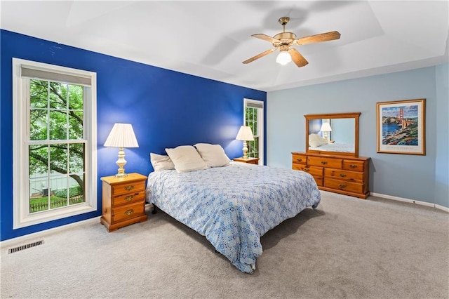 16362 W Briarwood Ct, Olathe, KS 66062 - bedroom with multiple windows, carpet, and ceiling fan