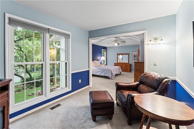 16362 W Briarwood Ct, Olathe, KS 66062 - bedroom with carpet flooring, multiple windows, and a ceiling fan
