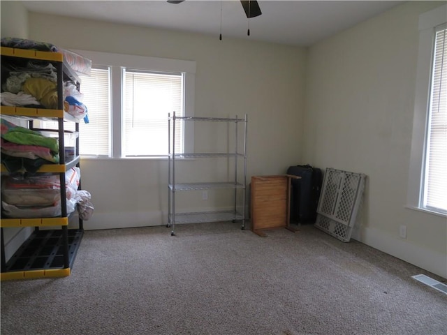 205 W Wea St, Paola, KS 66071 - unfurnished bedroom with carpet floors and a ceiling fan