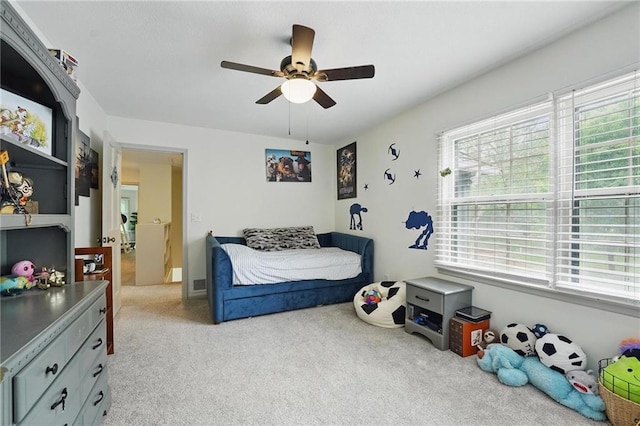 3632 NW Blue Jacket Dr, Lees Summit, MO 64064 - bedroom featuring carpet floors and a ceiling fan