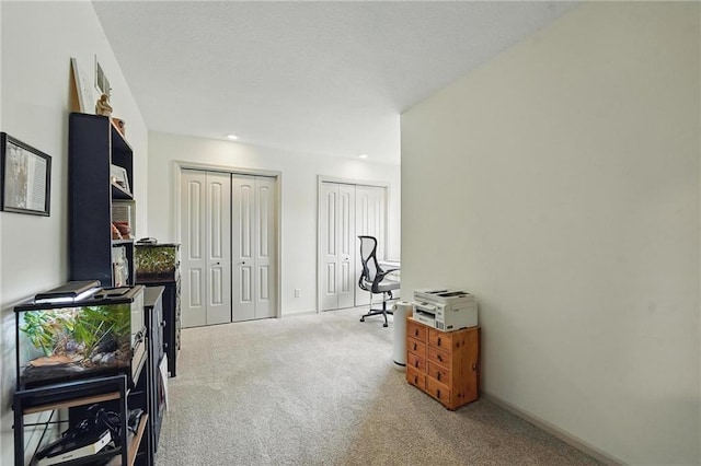 3632 NW Blue Jacket Dr, Lees Summit, MO 64064 - carpeted home office with baseboards and recessed lighting