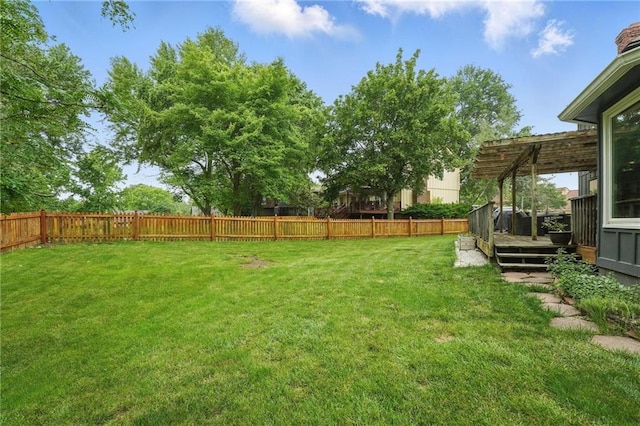 3632 NW Blue Jacket Dr, Lees Summit, MO 64064 - view of yard featuring a wooden deck