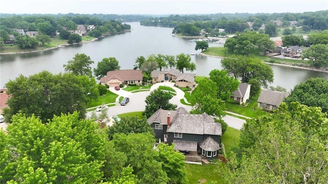 3632 NW Blue Jacket Dr, Lees Summit, MO 64064 - aerial view of residential area with a nearby body of water