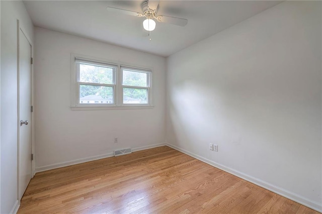 5917 W 101st Ter, Overland Park, KS 66207 - unfurnished room with light wood-type flooring and a ceiling fan