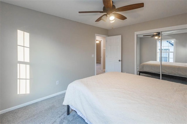 7503 N Lewis Ave, Kansas City, MO 64158 - bedroom featuring carpet floors, ceiling fan, and a closet