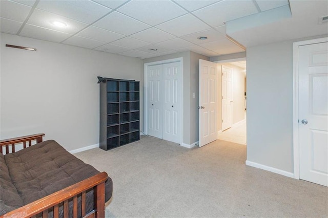 7503 N Lewis Ave, Kansas City, MO 64158 - carpeted bedroom featuring baseboards and a drop ceiling
