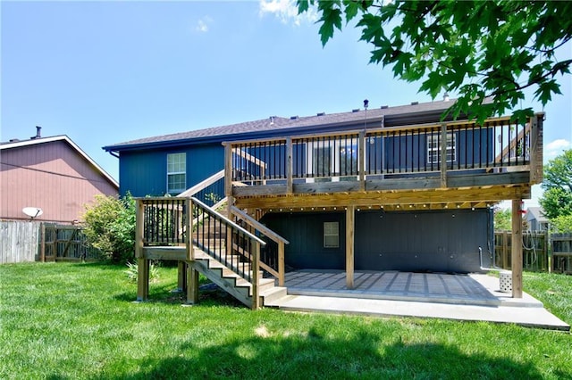 610 SE Joel Ave, Lees Summit, MO 64063 - back of house featuring a wooden deck, a patio, and stairs
