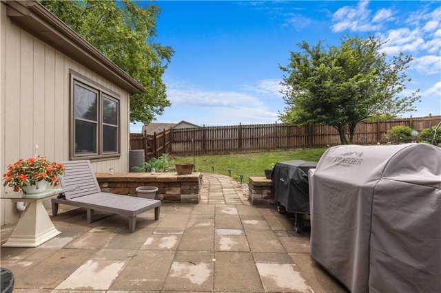 4022 SW Flintrock Dr, Lees Summit, MO 64082 - fenced backyard with grilling area and a patio