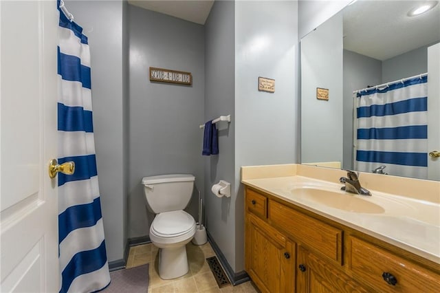 5488 SW Reed Ln, Trimble, MO 64492 - full bath with vanity, tile patterned flooring, and a shower with shower curtain