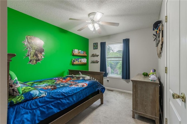 5488 SW Reed Ln, Trimble, MO 64492 - carpeted bedroom featuring a textured ceiling and ceiling fan