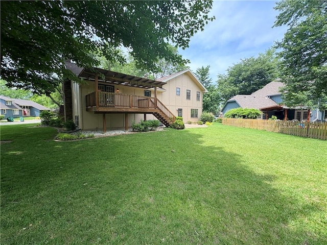 3647 NW Blue Jacket Dr, Lees Summit, MO 64064 - view of yard featuring stairway and a deck