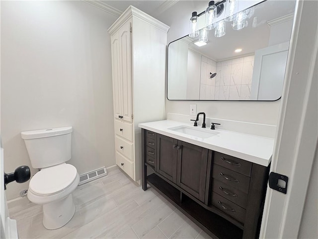 3647 NW Blue Jacket Dr, Lees Summit, MO 64064 - bathroom featuring vanity and crown molding