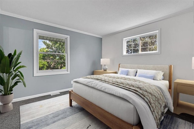 7314 NW 84th Ter, Kansas City, MO 64153 - bedroom with ornamental molding, multiple windows, baseboards, and carpet
