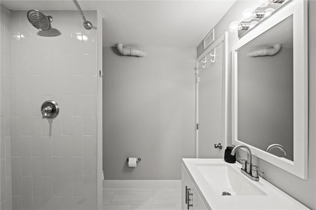 8810 SW 9th Ter, Blue Springs, MO 64064 - full bath featuring vanity, a tile shower, and marble look tiles