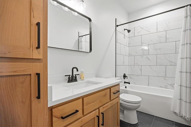 306 SW 17th St, Oak Grove, MO 64075 - full bathroom featuring vanity, shower / tub combo with curtain, and tile patterned flooring