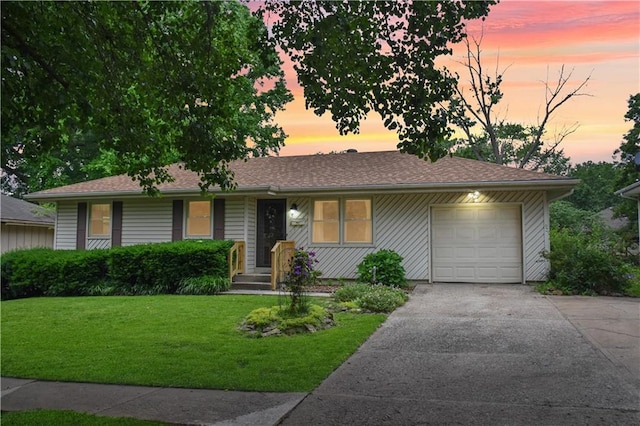 13408 Winchester Ave, Grandview, MO 64030 - ranch-style home featuring driveway, a front yard, and a garage