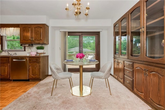 13408 Winchester Ave, Grandview, MO 64030 - dining space featuring a chandelier