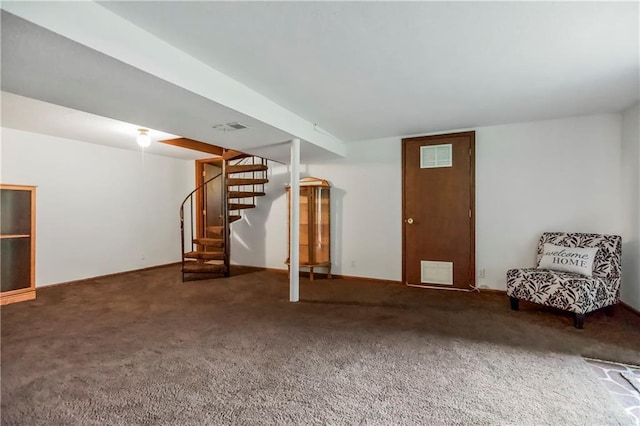 13408 Winchester Ave, Grandview, MO 64030 - finished basement featuring stairway and carpet flooring