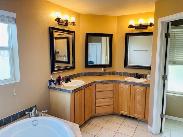 31821 159th St, Leavenworth, KS 66048 - full bathroom featuring tile patterned flooring, healthy amount of natural light, and double vanity