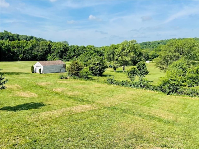 31821 159th St, Leavenworth, KS 66048 - view of green lawn featuring an outdoor structure and a pole building