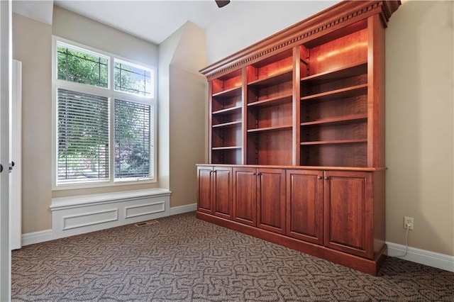 15027 Ash St, Leawood, KS 66224 - unfurnished office with dark colored carpet and a ceiling fan