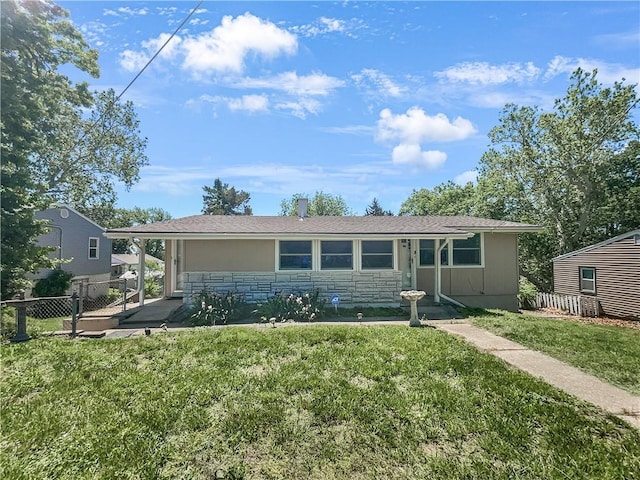 2939 Jewett St, Kansas City, MO 64117 - view of front facade featuring stone siding
