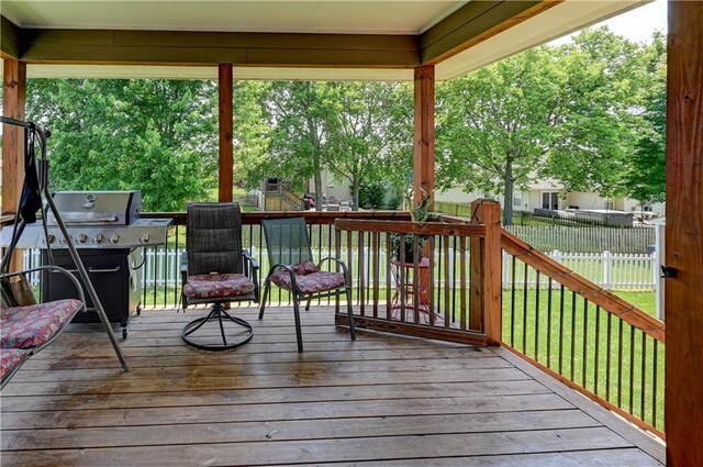 966 Moore Pl, Odessa, MO 64076 - deck with area for grilling
