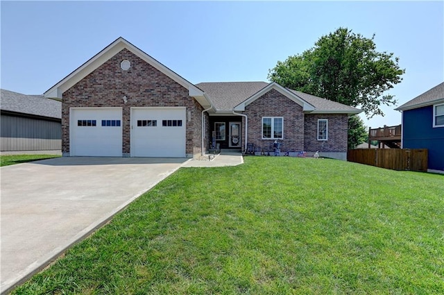 966 Moore Pl, Odessa, MO 64076 - single story home with an attached garage, driveway, and brick siding