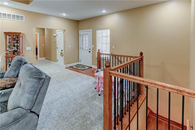 966 Moore Pl, Odessa, MO 64076 - carpeted living room featuring recessed lighting and baseboards