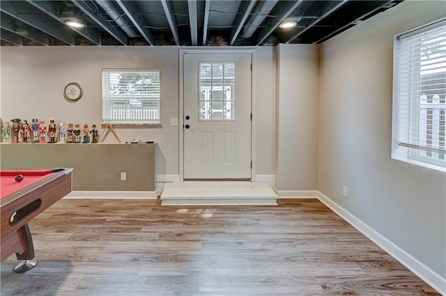 966 Moore Pl, Odessa, MO 64076 - rec room with wood finished floors and billiards table