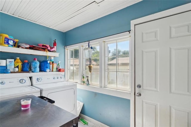 201 N Steuben Ave, Chanute, KS 66720 - washroom featuring washer and dryer and plenty of natural light