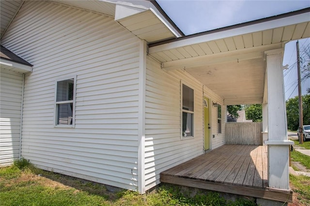 114 W 2nd St, Garden City, MO 64747 - view of wooden porch