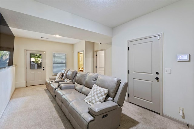 7907 W 59th Ter, Merriam, KS 66202 - living room featuring light carpet and baseboards
