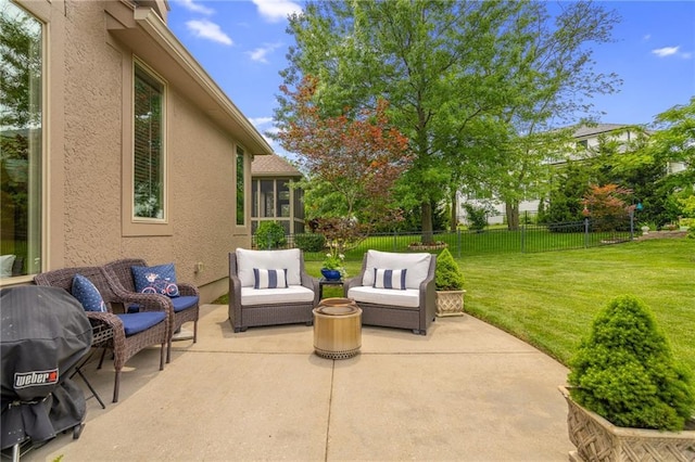 14208 Larsen St, Overland Park, KS 66221 - view of patio / terrace with outdoor lounge area