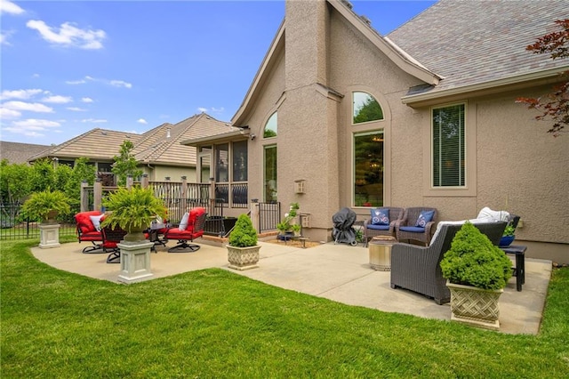 14208 Larsen St, Overland Park, KS 66221 - view of patio / terrace with an outdoor living space