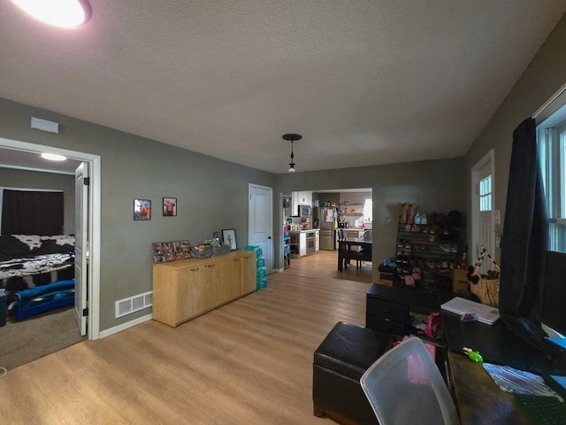 300 Brown Ave, Osawatomie, KS 66064 - living room featuring light wood-style floors and a textured ceiling