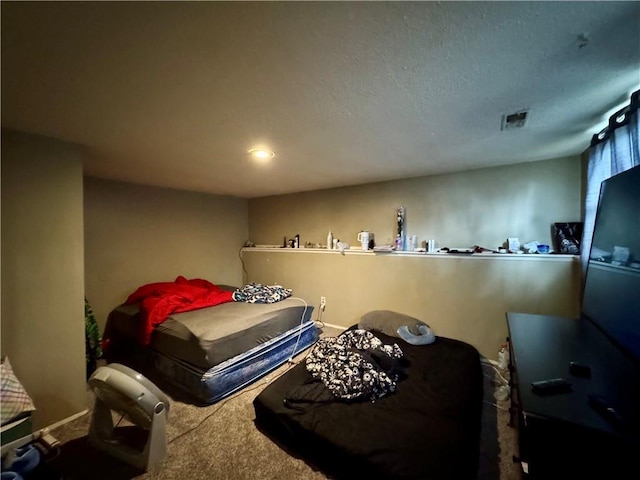 14051 Dunbar Ct, Grandview, MO 64030 - carpeted bedroom with a textured ceiling and recessed lighting