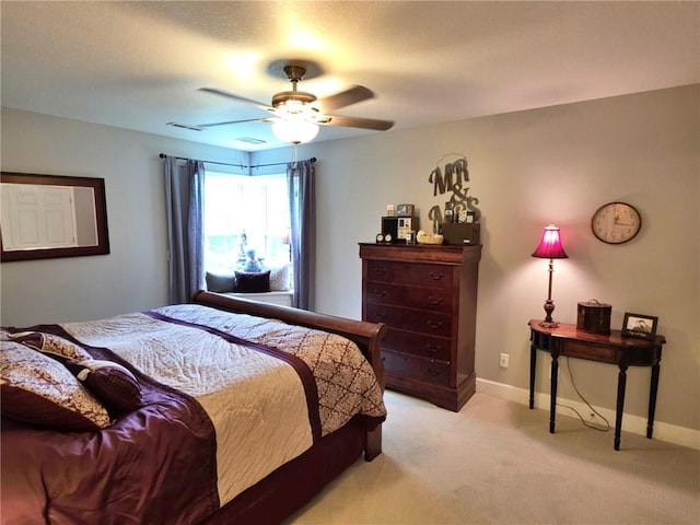 5325 Bryant Bottom Rd, Blackwater, MO 65322 - bedroom featuring light colored carpet, ceiling fan, and baseboards
