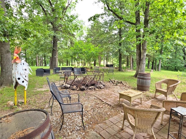 5325 Bryant Bottom Rd, Blackwater, MO 65322 - view of patio featuring view of wooded area
