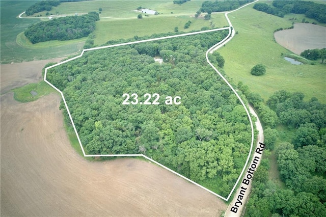 5325 Bryant Bottom Rd, Blackwater, MO 65322 - aerial view of property's location with property boundaries highlighted and rural landscape