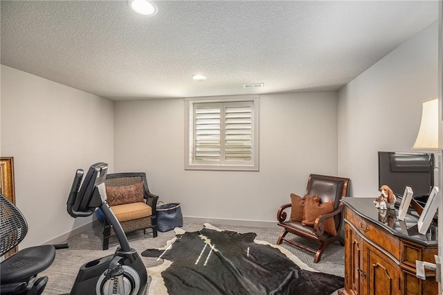 15278 W 173rd St, Olathe, KS 66062 - exercise area featuring carpet, a textured ceiling, and recessed lighting