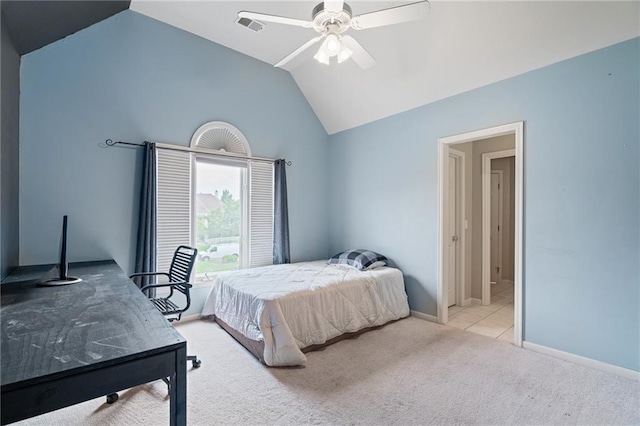 15998 Overbrook Ln, Overland Park, KS 66224 - bedroom featuring carpet flooring, lofted ceiling, and ceiling fan