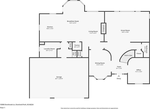 15998 Overbrook Ln, Overland Park, KS 66224 - view of property floor plan